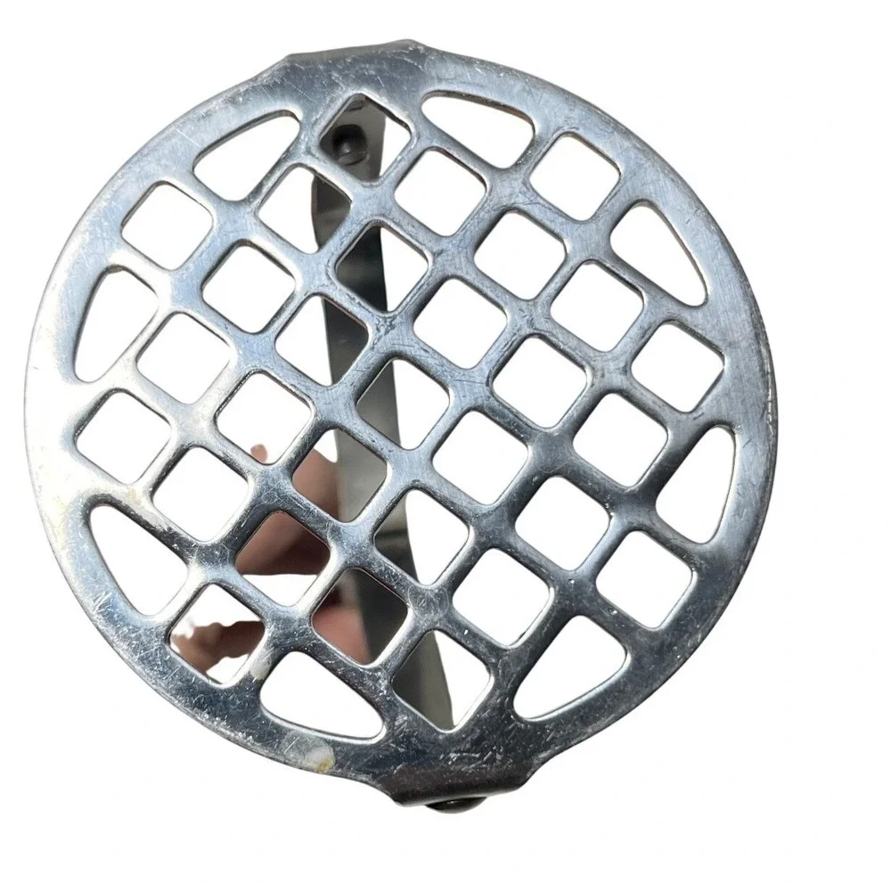 Vintage Stainless Steel Potato Masher‎ Wood Handle Round Grid Taiwan 10 inch